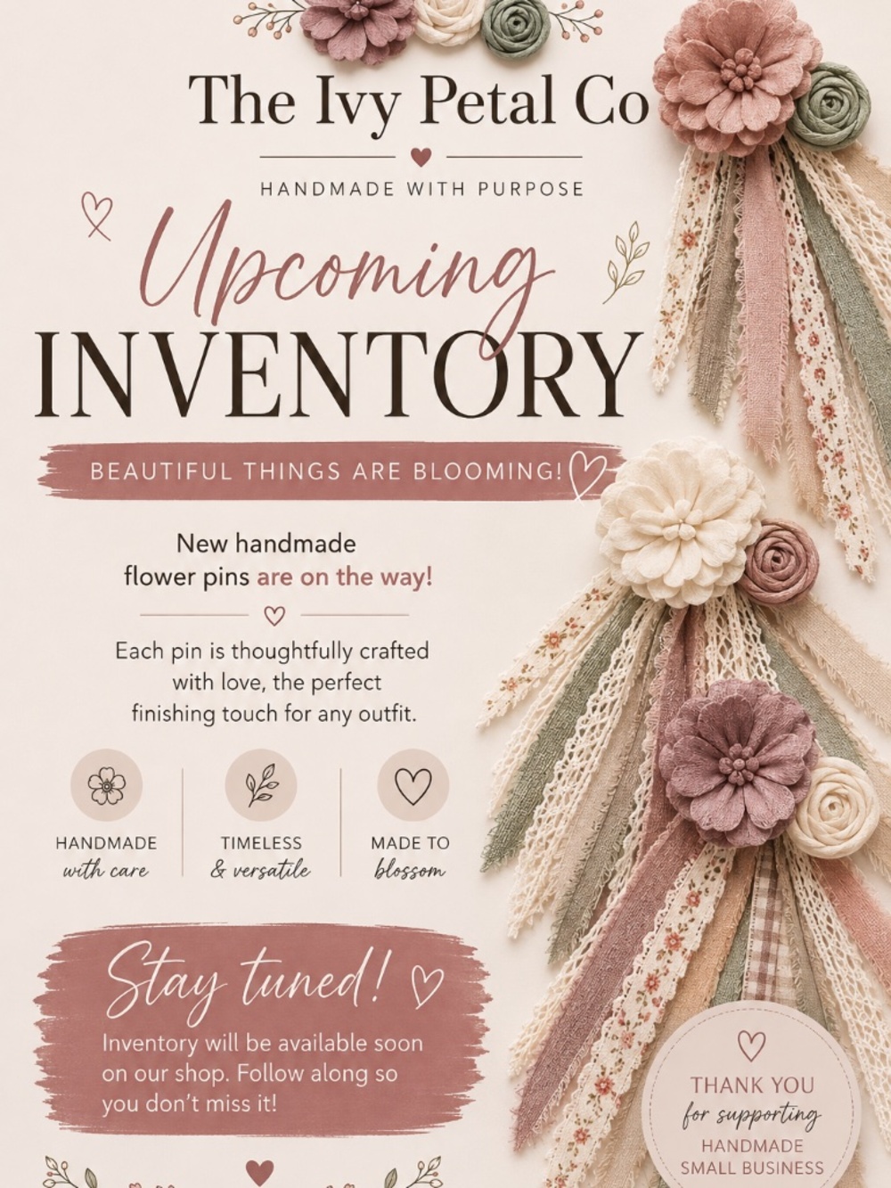 Handmade Flower pins